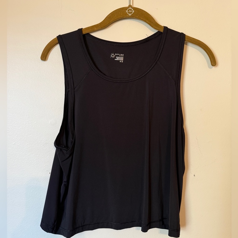 Aerie Crop-ish Black Sleeveless Tank Top